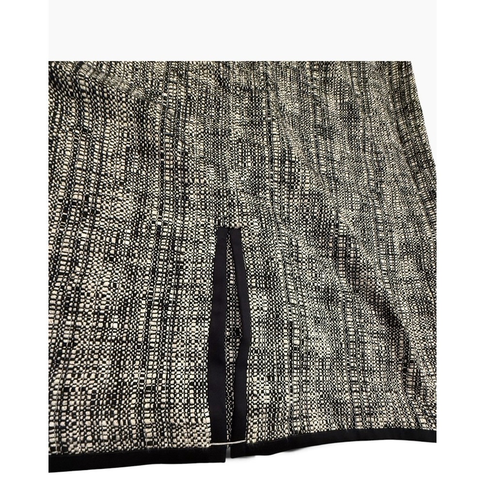 Talbots NWT Pencil Skirt Black White Tweed Grosgrain Trim Size 16 Classic Preppy - Picture 3 of 8
